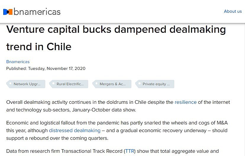 Venture capital bucks dampened dealmaking trend in Chile